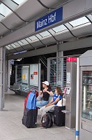  Waiting for our train at the Mainz train station.  